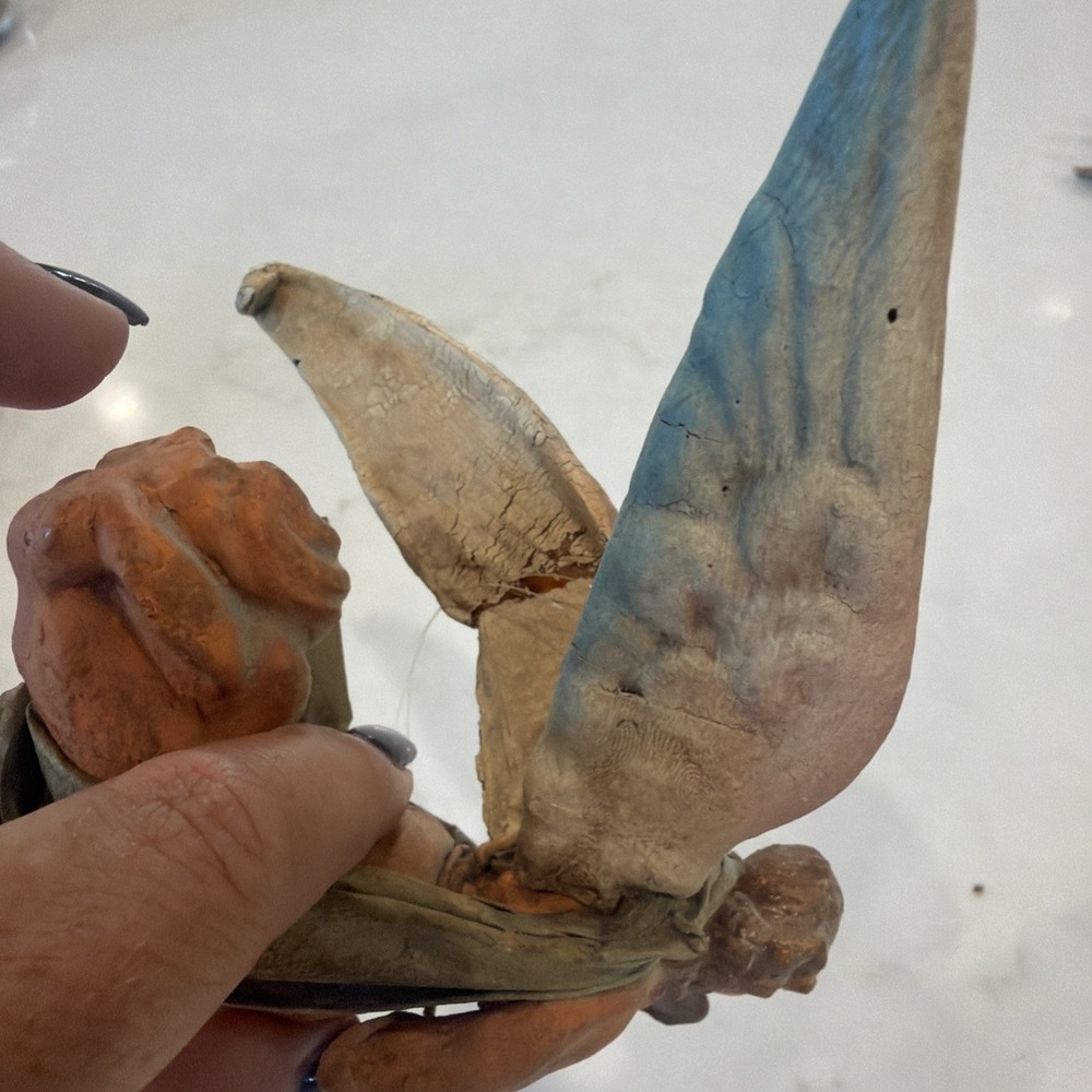 Vintage Italy Papier Mache Angel Orchestra 8 Musical Angels Christmas MCM - Picture 10 of 16